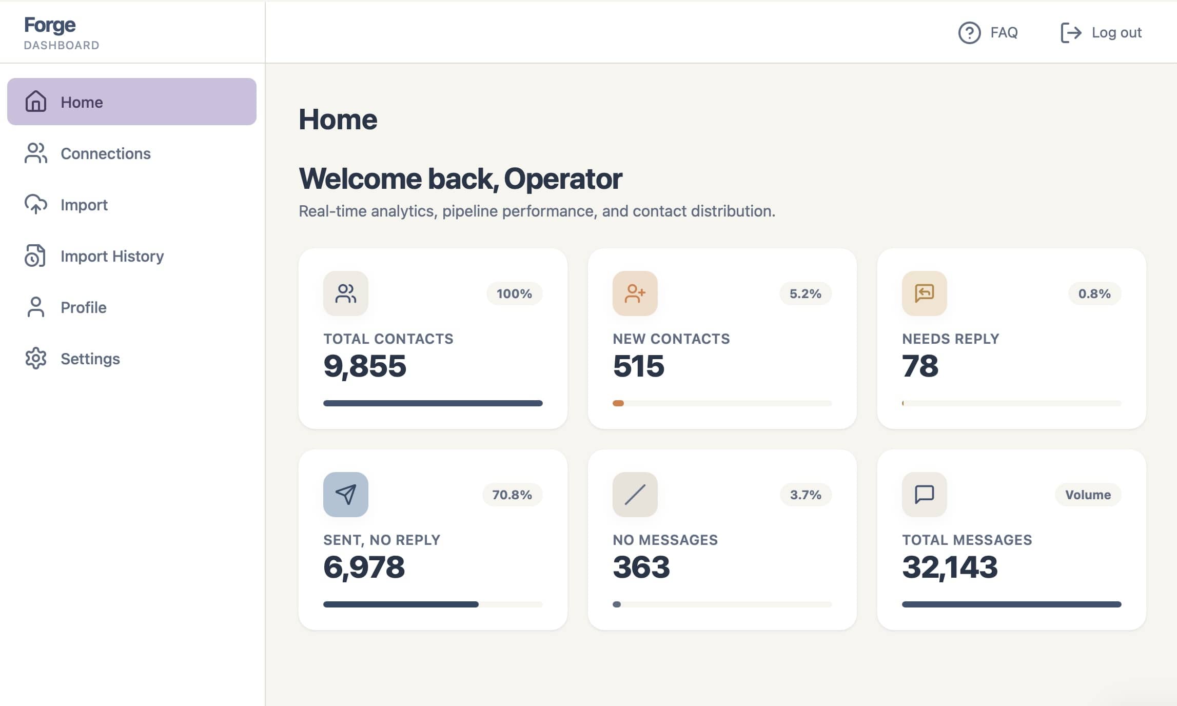 Forge Home Dashboard