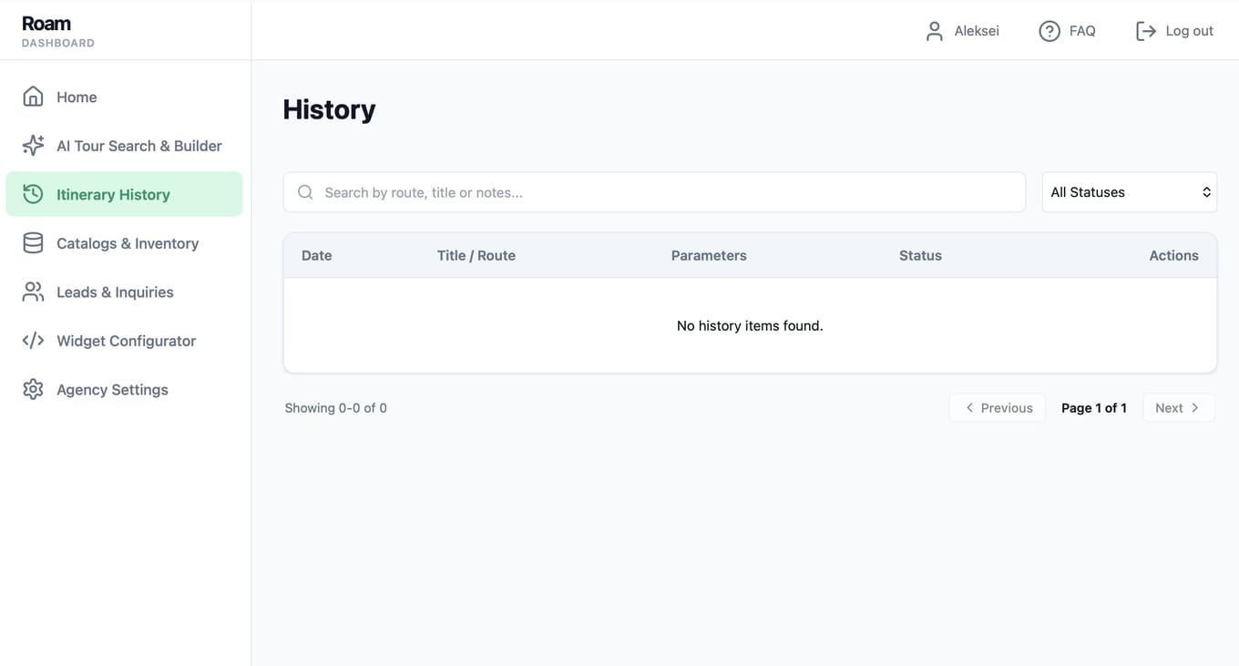Roam History Preview