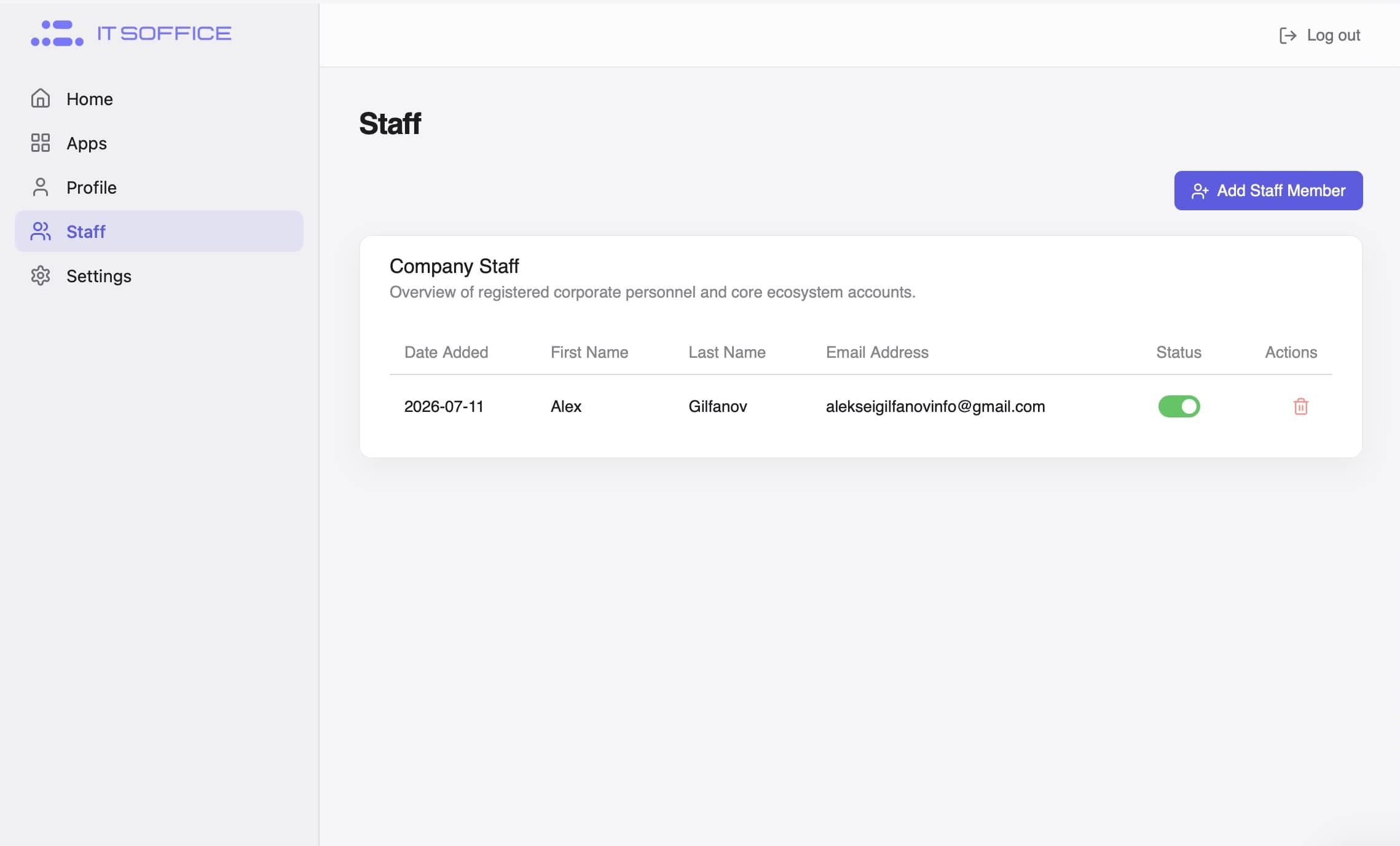 Staff Management Preview